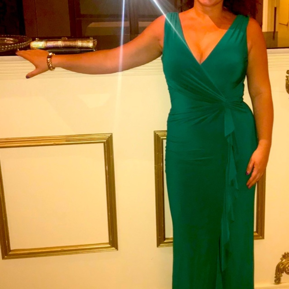Deep green gown dress